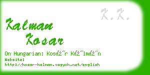 kalman kosar business card